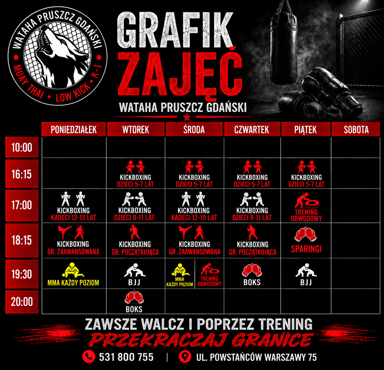 Grafik zajęć – Wataha Pruszcz Gdański